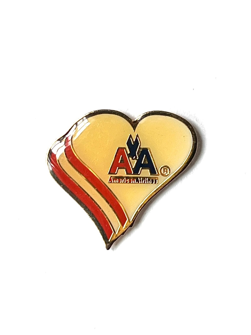 Vintage 80’s American Airlines Double Heart Lapel Pin Aviation Flight Attendant